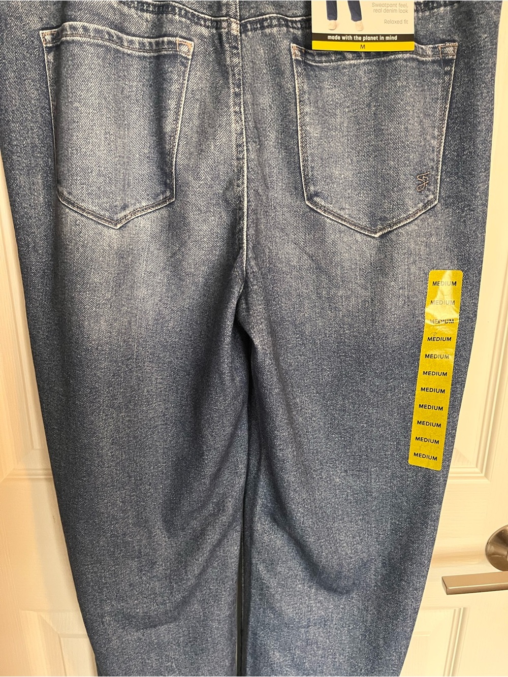 NWT Seven7 Wide Leg Denim Illusion Cotton Terry Sweatpant Jeans Size Medium - Picture 9 of 15
